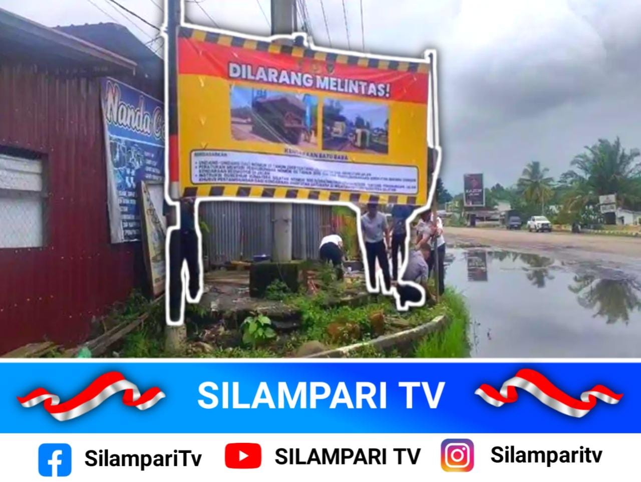 Truk Batu Bara Dilarang Melintas, Dishub Musi Rawas Pasang Papan Imbauan