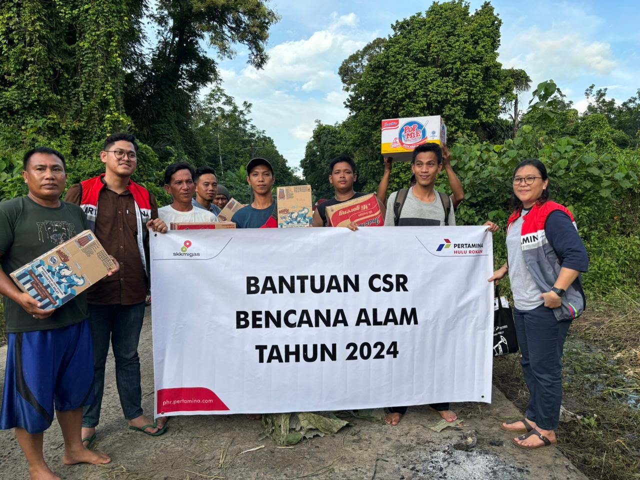 KKKS Pertamina EP Limau Field Salurkan Bantuan Banjir ke 9 Desa 