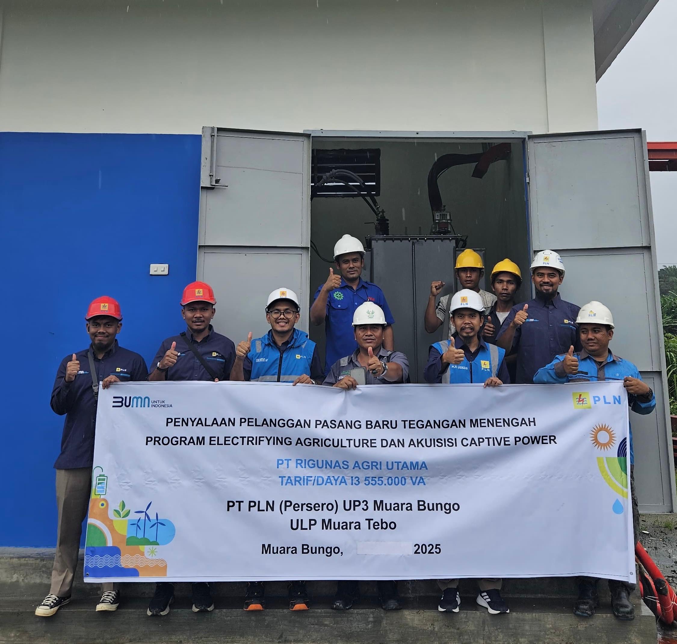 PLN UP3 Muara Bungo Dukung Pertumbuhan Listrik Industri, PT Rigunas Agri Utama Beralih ke PLN