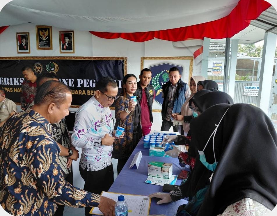 Lapas Narkotika Kelas IIA Muara Beliti Komitmen Bebas Narkoba, Gelar Tes Urine Pegawai