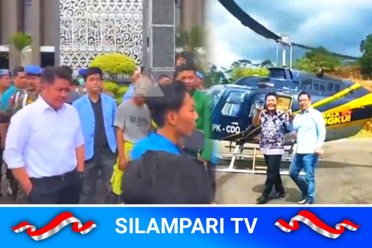 Demo Mahasiswa di Depan Kantor Gubernur Sumsel, Herman Deru Dijuluki Gubernur Helikopter.
