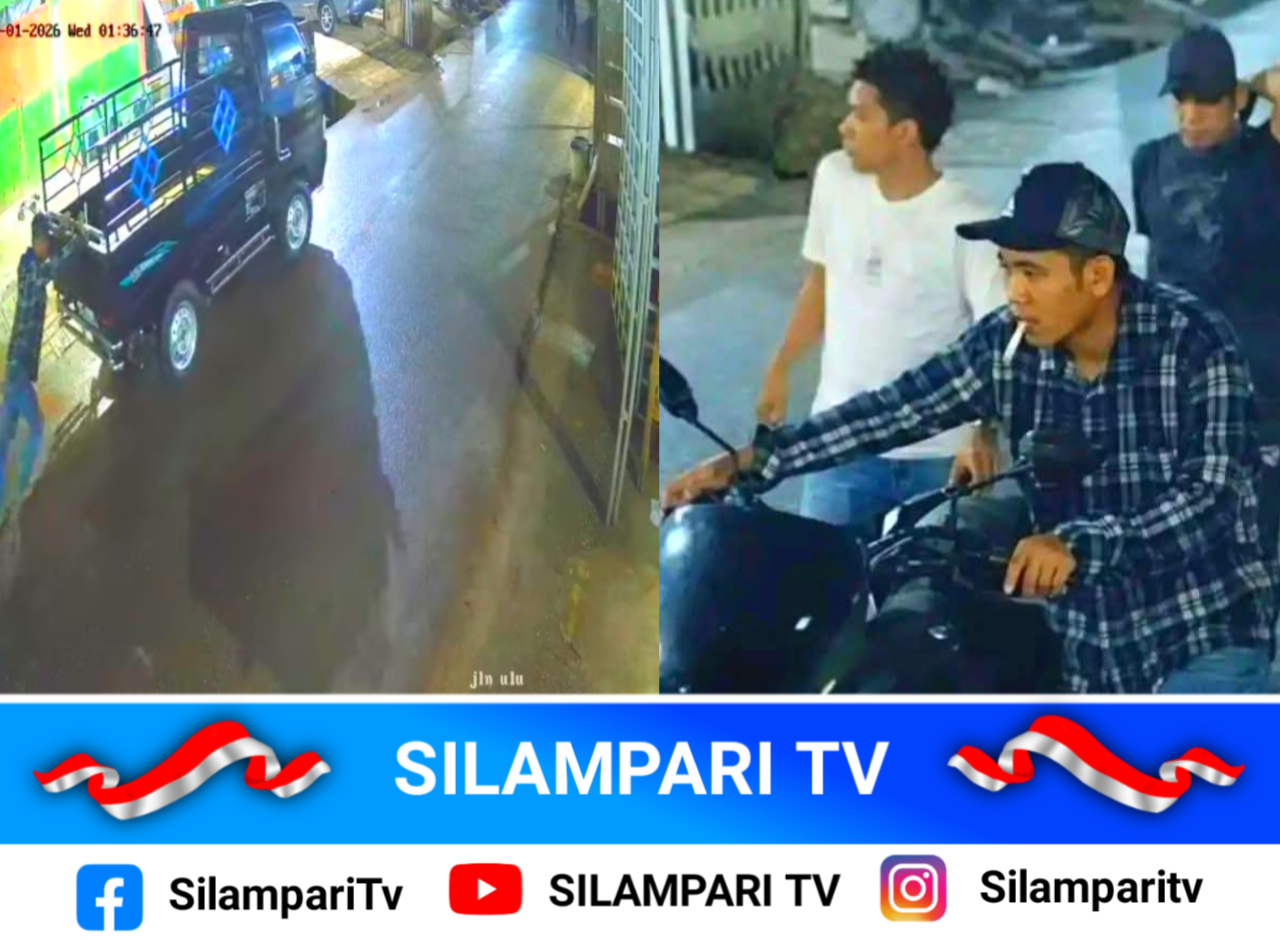 Terekam CCTV, Tiga Pelaku Curi Mobil Pikap di Muratara