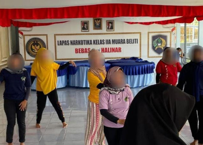 Gerak Harapan di Lapas Narkotika Kelas IIA Muara Beliti, Warga Binaan Ikuti Pembinaan Latihan Tari
