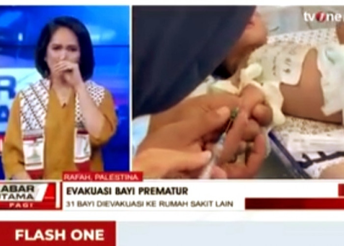 Terharu, Berikut Cerita Dibalik Presenter Tv One Menangis Saat Menyiarkan Bayi Prematur Di Gaza Palestina