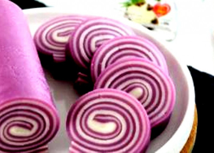 Resep Buat Kue Lapis Gulung Taro, Tampilan Unik dengan Rasa yang Lezat