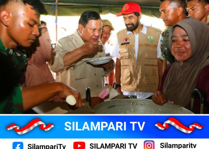 Prabowo Cicipi Masakan Pengungsi Saat Tinjau Dapur Umum di Aceh:  Ada Sendok, Saya Mau Coba