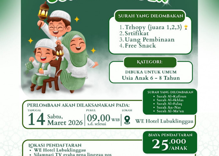 Antusias Tinggi! Peserta Lomba Surah Pendek SILAMPARI TV & WE HOTEL LUBUKLINGGAU Terus Bertambah