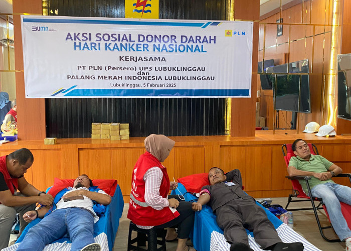 Peringati Bulan K3 Nasional dan Hari Kanker Sedunia, PLN UP3 Lubuklinggau Gelar Aksi Sosial Donor Darah