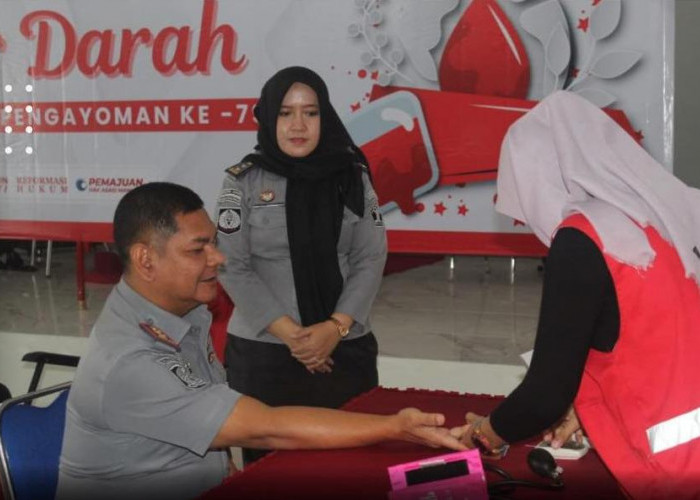 Semarak Hari Pengayoman Ke- 79, Lapas Lubuklinggau Laksanakan Kegiatan Donor Darah