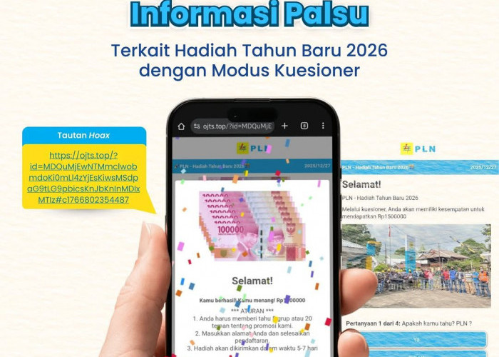 PLN UID S2JB Ingatkan Masyarakat Waspada Penipuan Berkedok Hadiah Tahun Baru