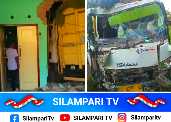 Kecelakaan Tunggal di Tuah Negeri, Truk Sayur Hantam Rumah