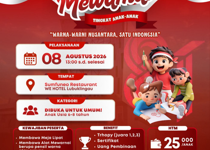Ikutilah ! Lomba Mewarnai WE Hotel Lubuklinggau Bertema 