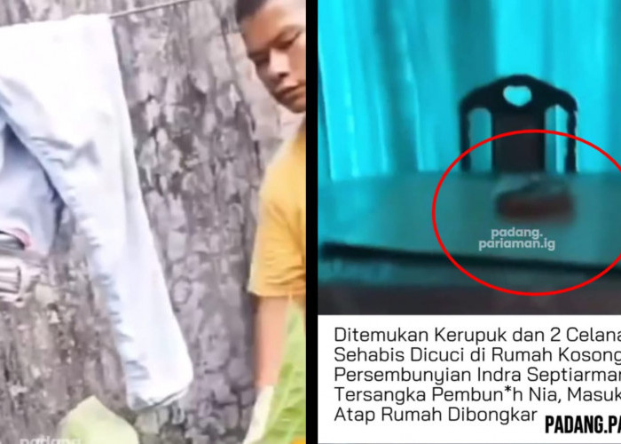 Warga Temukan Satu Plastik Kerupuk dan Dua Helai Celana Dijemur usai Dicuci di Belakang Rumah Kosong