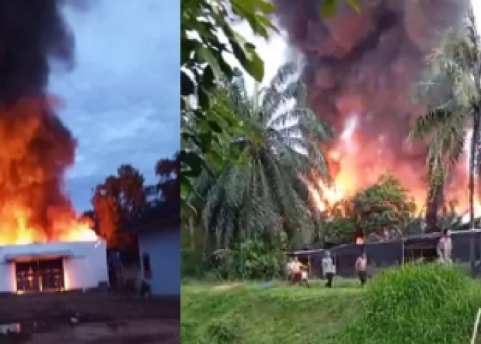 Kebakaran Hebat di Desa Adirejo Menghanguskan Gudang Penyimpanan Makanan Ringan