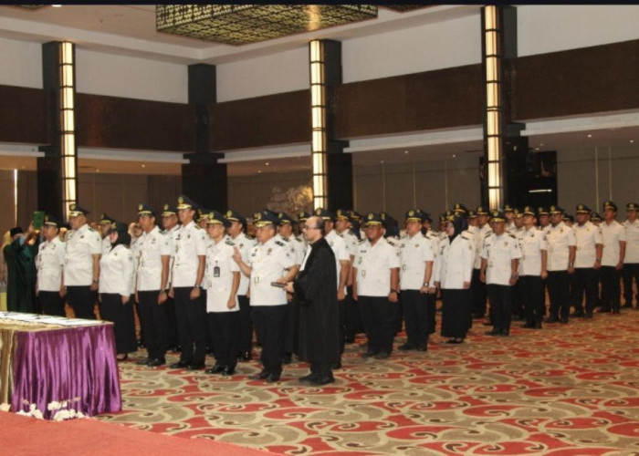 Kalapas Narkotika Muara Beliti Ikuti Prosesi Pengambilan Sumpah Jabatan Manajerial di Kanwil Ditjenpas Sumsel