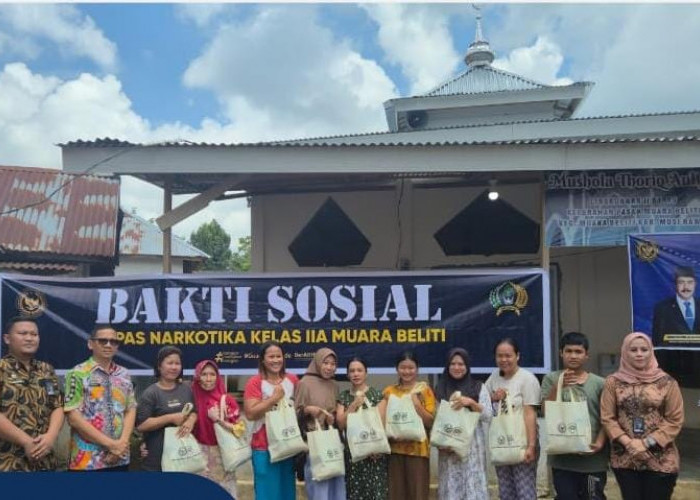 Tingkatkan Kepedulian Sosial, Lapas Narkotika Muara Beliti Salurkan Bantuan Sembako