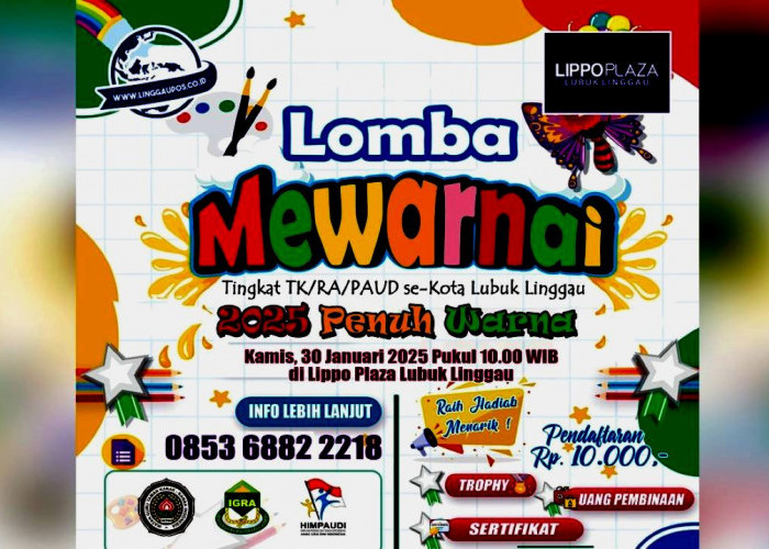 Lomba Mewarnai Tingkat TK/RA/PAUD se-Kota Lubuk Linggau, Kesempatan Menangkan Trophy dan Doorprize Menarik