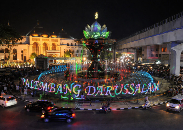 Ikon Baru Palembang, Tugu Cempako Telok di Bundaran Air Mancur Resmi Diresmikan