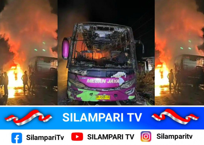Bus Tujuan Medan Terbakar Hebat di Muratara, Dugaan Api Berasal Dari Mesin