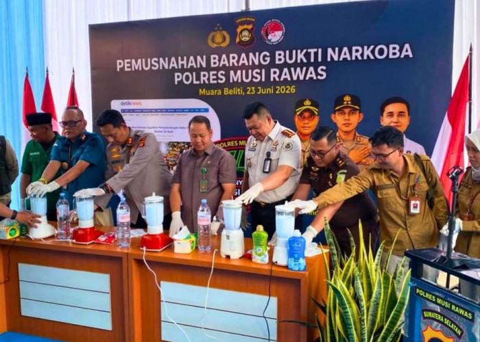 Lapas Narkotika Muara Beliti Perkuat Sinergi Pemberantasan Narkoba, Hadiri Pemusnahan BB di Polres Musi Rawas