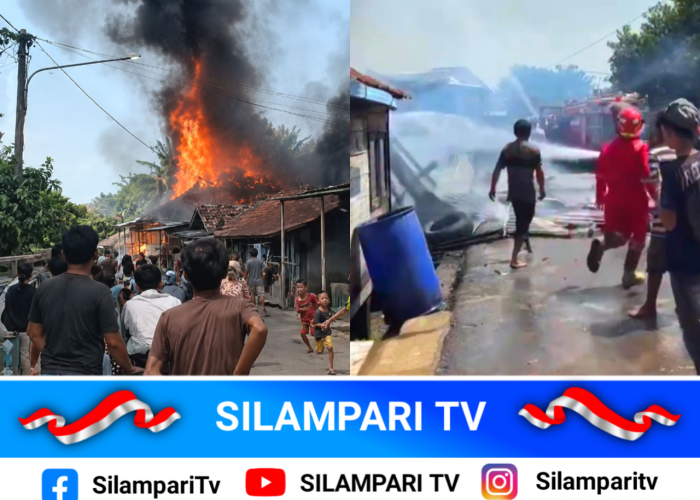 Kebakaran Besar Gegerkan Warga Desa Bumi Ayu, Damkar dan Masyarakat Berjuang Padamkan Api