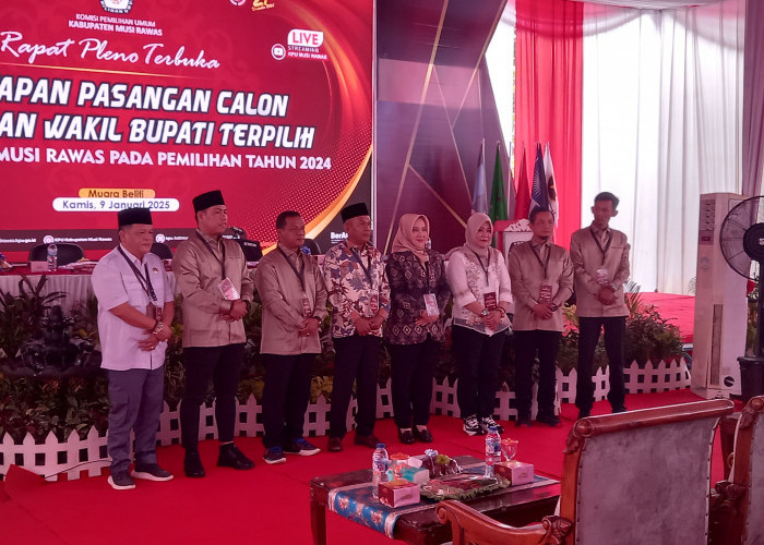 KPU Musi Rawas Tetapkan Pasangan calon Bupati dan Wakil Bupati terpilih periode 2025–2030