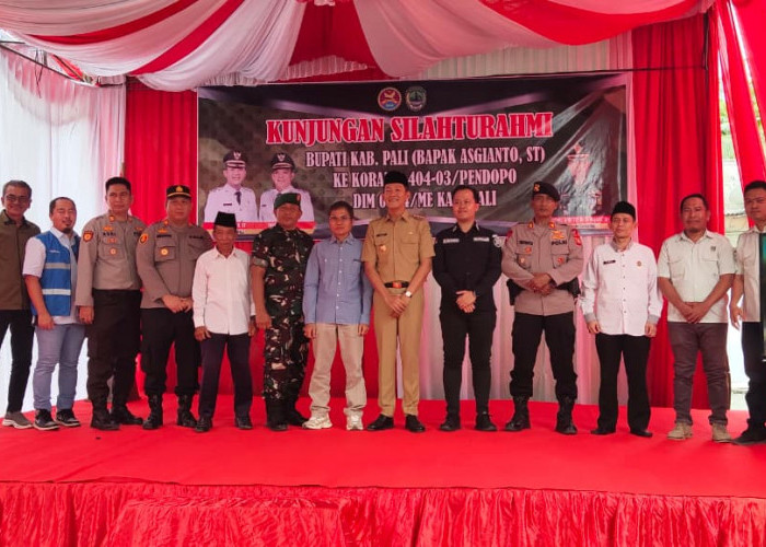 PLN ULP Pendopo Hadiri Peresmian Gapura Baru Koramil dan Pemberian Umroh Gratis untuk Personel Koramil 