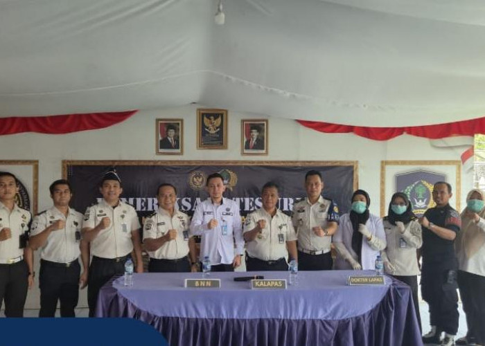 Jelang Hari Bhakti Pemasyarakatan, Lapas Narkotika Muara Beliti Tes Urine Pegawai dan Warga Binaan