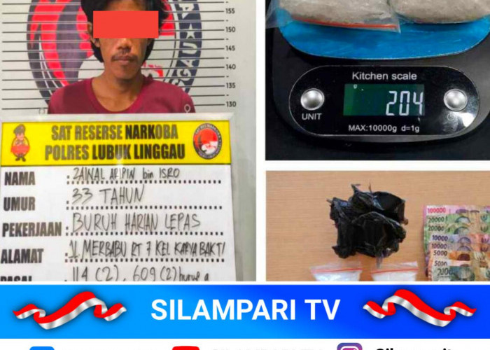 Upaya Penyelundupan Sabu Digagalkan, Polisi Amankan Kurir di Lubuk Linggau