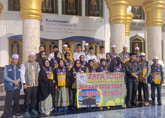 Wakil Wali Kota Lubuklinggau Lepas Jamaah Umroh Zafa Tour di Masjid Agung Assalam