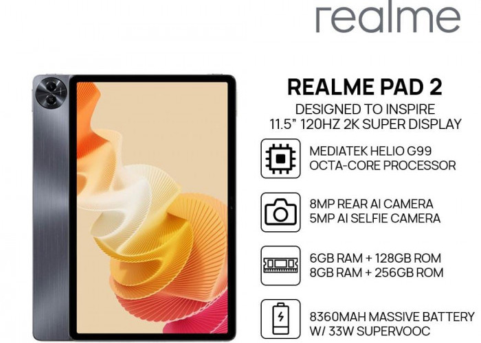 Realme Pad 2, Tablet Android Unggulan Multimedia dengan Resolusi 2K