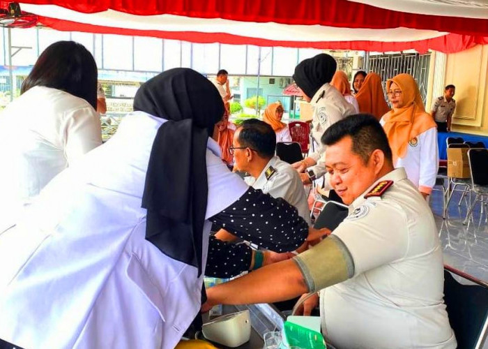 Semarak HUT ke-81 RI, Lapas Narkotika Muara Beliti Gelar Cek Kesehatan dan Donor Darah