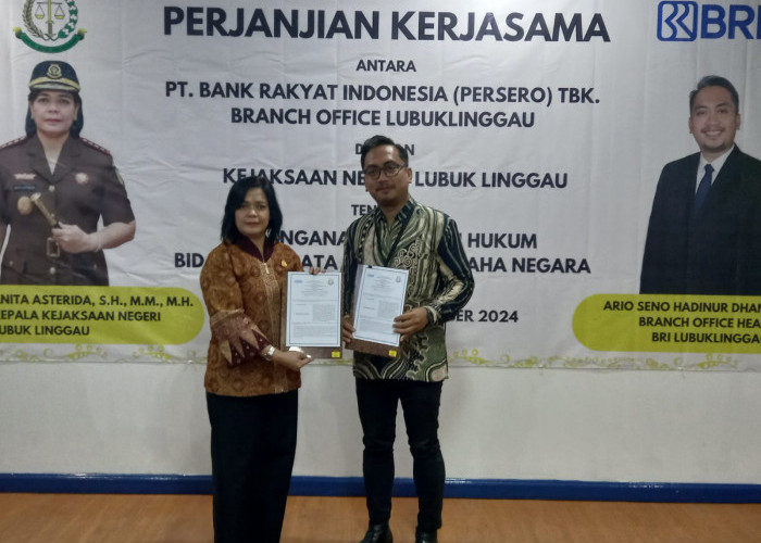 Atasi Kredit Macet, Branch Office BRI Lubuklinggau Teken MoU dengan Kejari