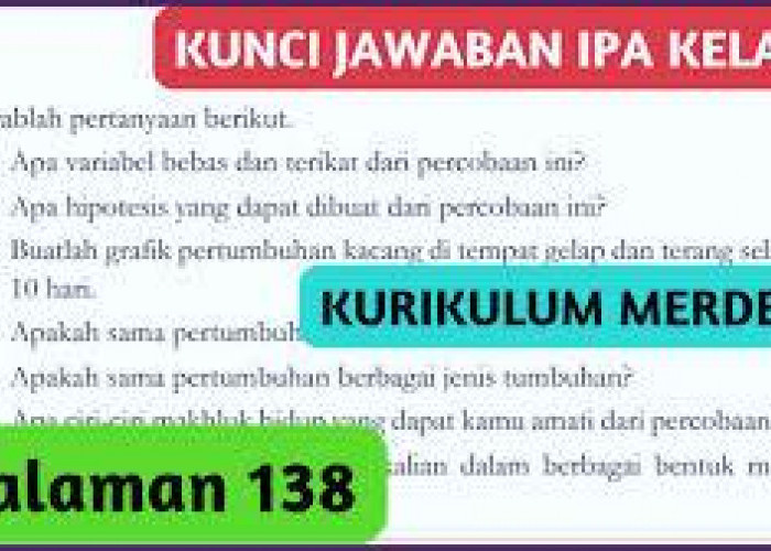 Pembahasan Soal IPA Kelas 7: Uji Kemampuan Halaman 138