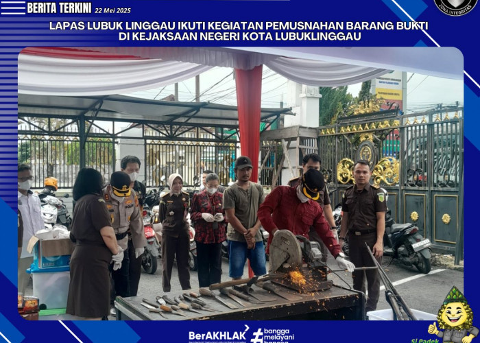 Lapas Lubuklinggau Ikut Pemusnahan Barang Bukti Inkracht di Kantor Kejari Kota Lubuklinggau