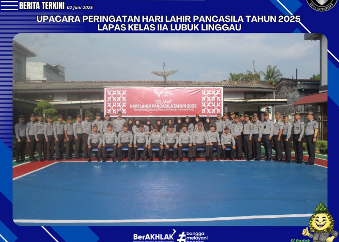 Lapas Kelas IIA Lubuklinggau Peringati Hari Lahir Pancasila 2025 dengan Upacara Khidmat