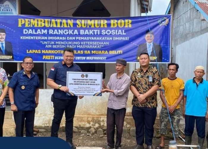 Nyata untuk Negeri, Lapas Narkotika Muara Beliti Berikan Bantuan Sumur Bor bagi Masyarakat