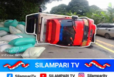 Insiden Pagi di Musi Rawas, Truk Pengangkut Sekam Padi Terbalik