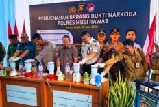 Lapas Narkotika Muara Beliti Perkuat Sinergi Pemberantasan Narkoba, Hadiri Pemusnahan BB di Polres Musi Rawas